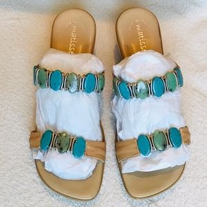 MatisseTuquoise Stone Sandals Size 8